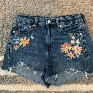 American Eagle Flowery Jean Shorts